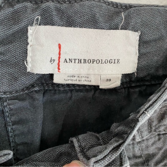 Anthropologie Canvas Paper Boy High Waist Pleated Cropped Gray Pants size 25 - Picture 4 of 7